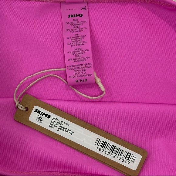 Skims Full Brief Bikini Bottom Recycled Swim High Waisted Orchid Pink Medium NWT - Picture 6 of 11